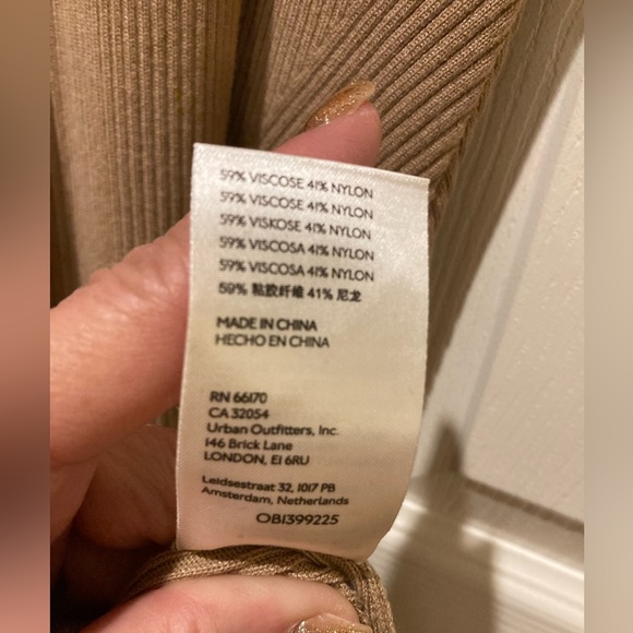 Anthropologie NWT Stretch Knit Mock Neck Sleeveless Dress Beige Woman Size Small - Picture 13 of 14